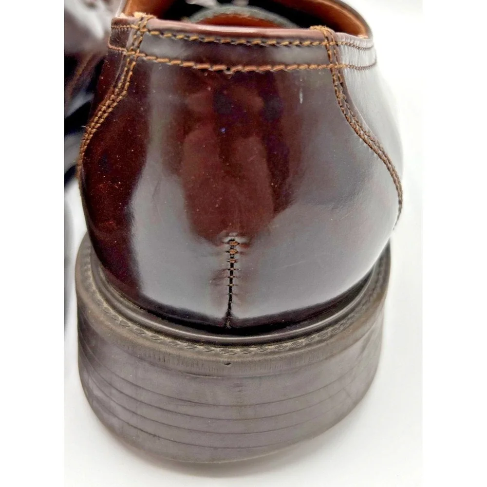 Alfani Made in Italy Men's Dark Brown Leather Apron Shoes Size 9.5